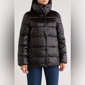 BCBGeneration Water Resistant Snap Front Black Puffer Jacket Size XL NWT